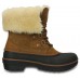 Женские  коричневые ботинки CROCS Women's AllCast II Luxe Shearling Boot