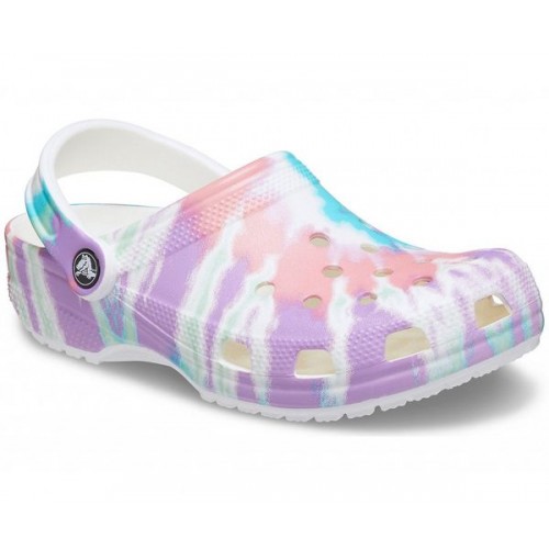 Коралловые сабо CROCS Classic Tie-Dye Graphic Clog