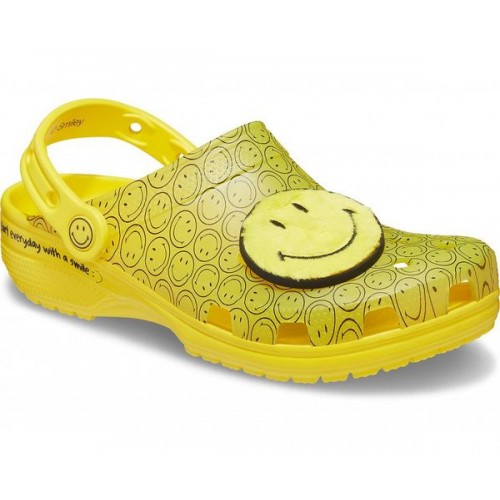 Разноцветные сабо CROCS ClassicTranslucent Smiley Clog