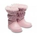 Бледно-розовые зимние сапоги для девочек CROCS Girls’ Crocband™ LodgePoint Metallic Winter Boot