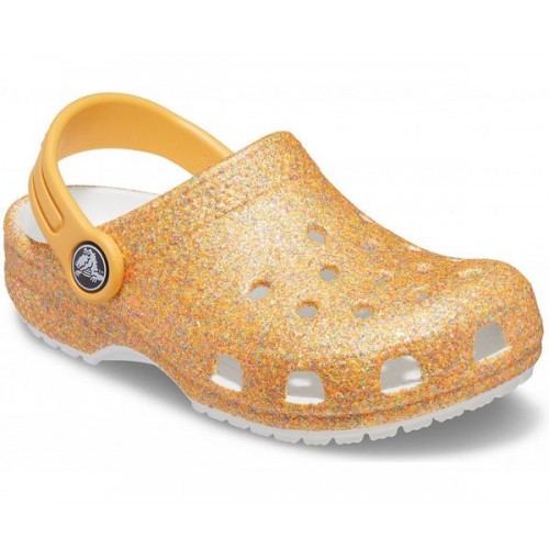 Оранжевые сабо для девочек CROCS Kids’ Classic Glitter Clog