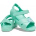 Мятные сандалии для девочек CROCS Toddler Classic Cross-Strap Charm Sandal