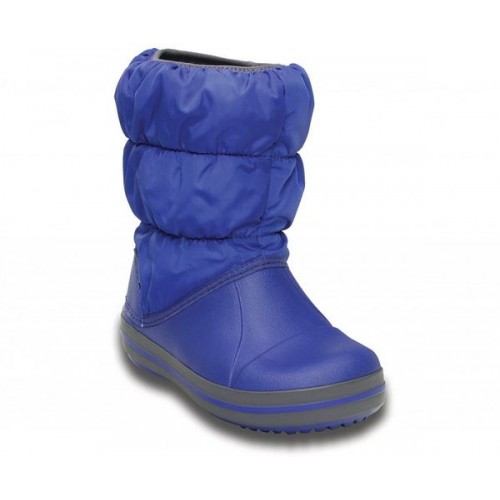 Детские  синие зимние сапоги CROCS Kids’ Winter Puff Boot