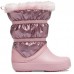 Бледно-розовые зимние сапоги для девочек CROCS Girls’ Crocband™ LodgePoint Metallic Winter Boot