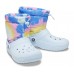 Голубые сапоги CROCS Classic Lined Neo Puff Tie Dye Boot