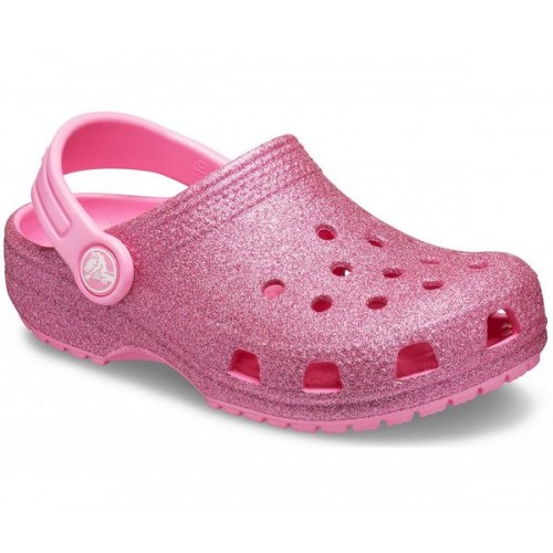 Розовые сабо для девочек CROCS Kids’ Classic Glitter Clog