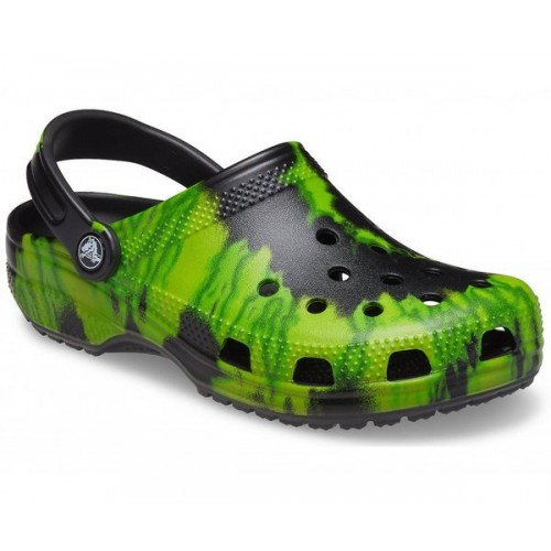 Черные сабо CROCS Classic Tie-Dye Graphic Clog