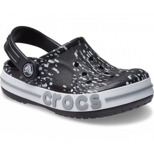 Детские  черные сабо CROCS Kids' Bayaband™ Graphic Clog