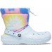 Голубые сапоги CROCS Classic Lined Neo Puff Tie Dye Boot