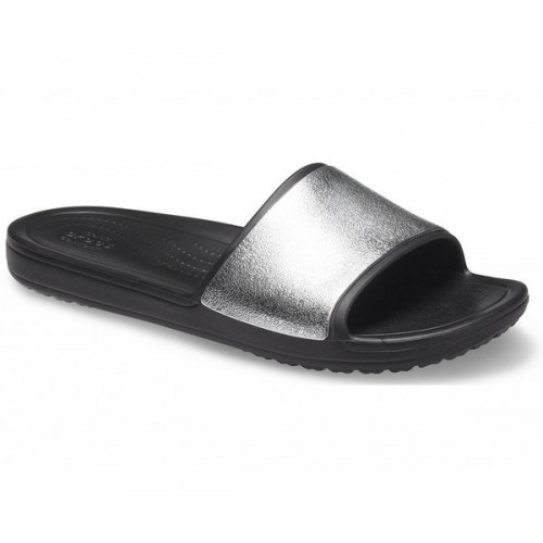 Женские  черные шлепанцы CROCS Women's  Sloane Shine Low Slide