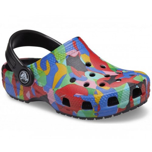 Детские  черные сабо CROCS Classic Bubble Block Clog K