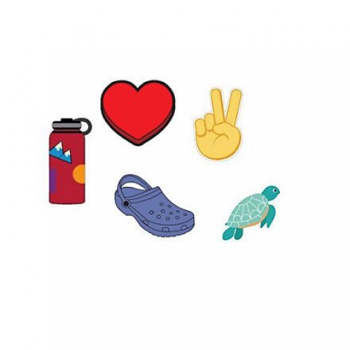 Джибитс шармс CROCS Набор из 5 Jibbitz™ «Мир и любовь» (Peace Love and Outdoors 5 Pack)