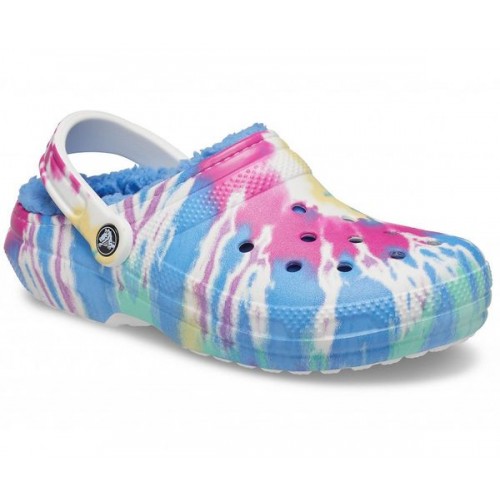 Черные утепленные сабо CROCS Classic Lined Tie Dye Clog