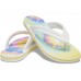 Женские  белые шлепанцы CROCS Crocband Tie Dye Flip