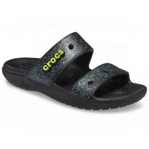 Женские  черные сандалии CROCS Classic  Glitter Sandal