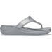 Женские  серебряные шлепанцы CROCS Women's  Monterey Metallic Wedge Flip